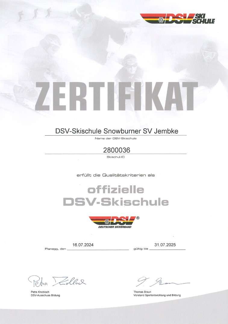 DSV Skischullizenz bis 25 DSV Skischullizenz bis 25